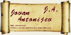 Jovan Antonijev vizit kartica